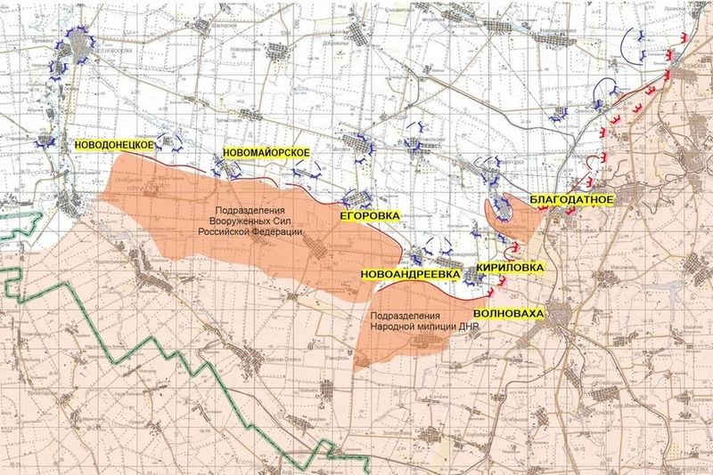 Минобороны впервые опубликовало карту продвижения российский войск в Донбассе